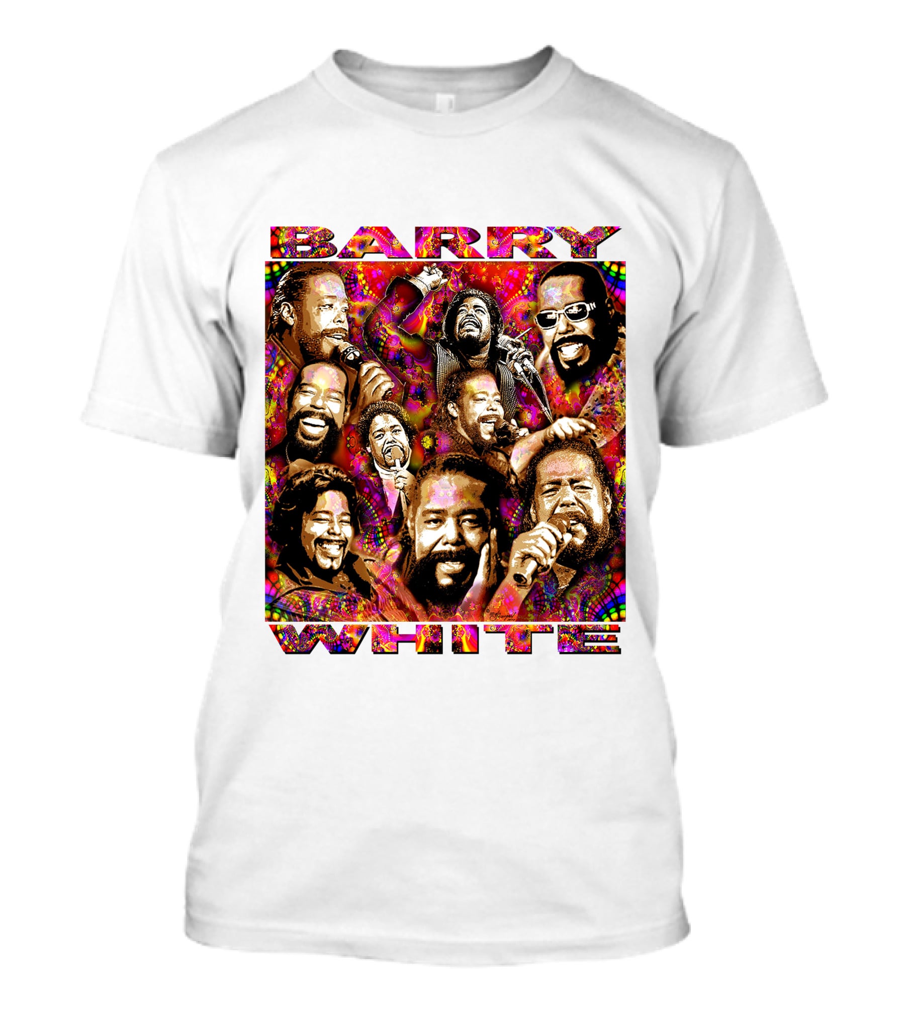 BARRY WHITE 31 Collage Of Iconic Vocal Performances T-Shirt