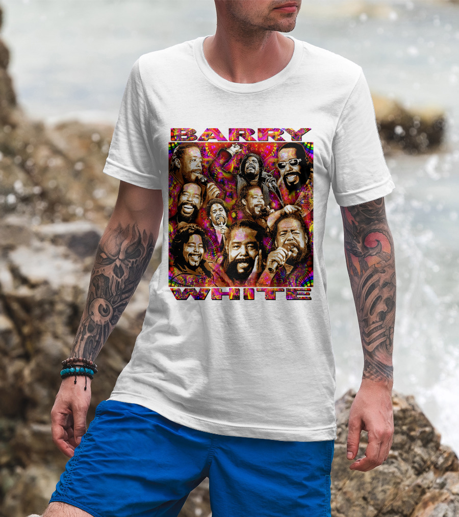 BARRY WHITE 31 Collage Of Iconic Vocal Performances T-Shirt