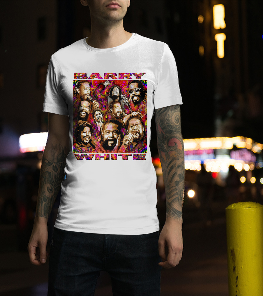 BARRY WHITE 31 Collage Of Iconic Vocal Performances T-Shirt