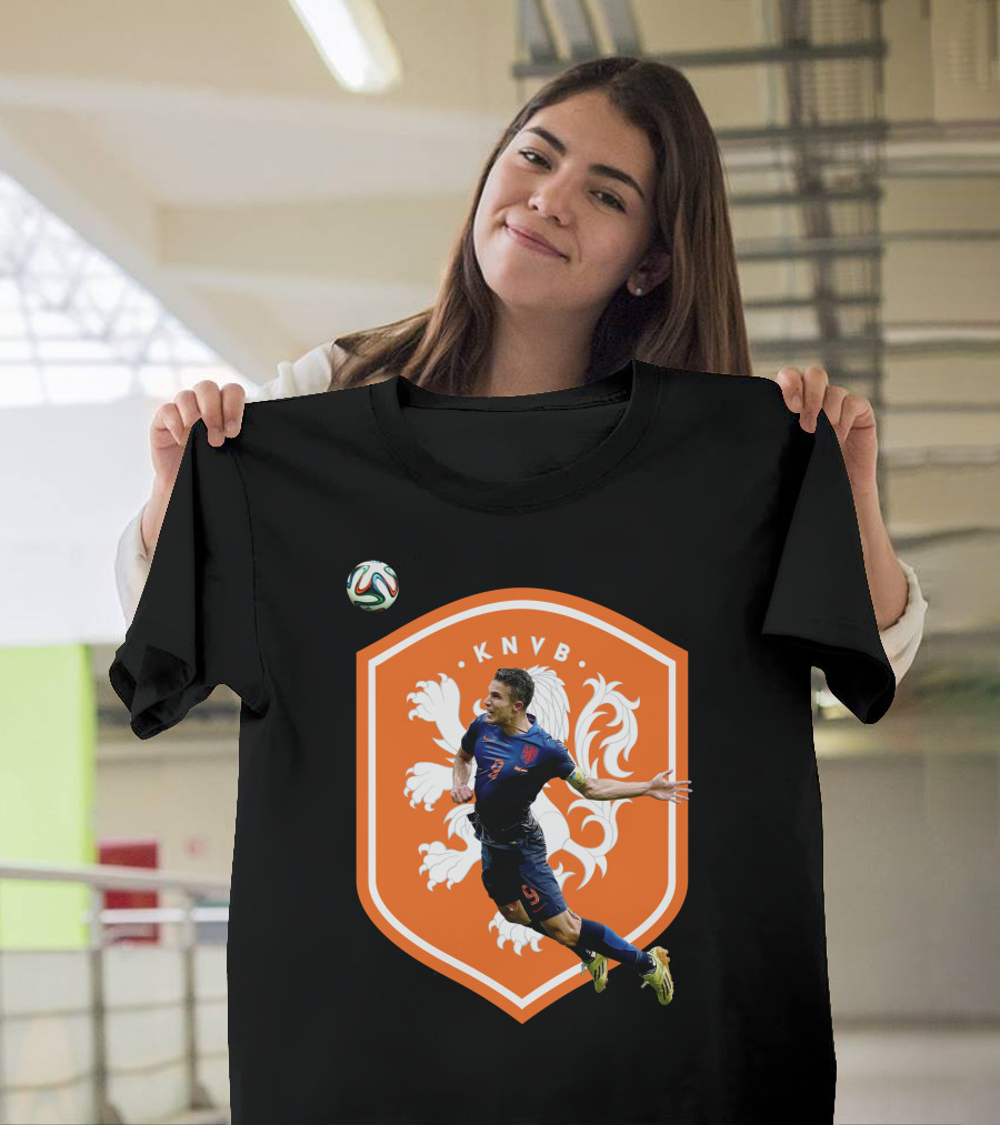 KNVB Netherlands Flying Header Football Icon Robin Van Persie T-Shirt