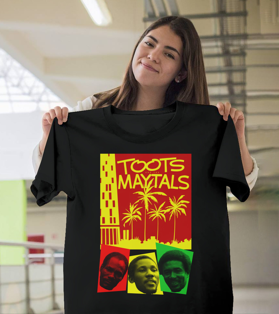 Toots and the Maytals Palm Trees and Faces in Red Yellow Green T-Shirt