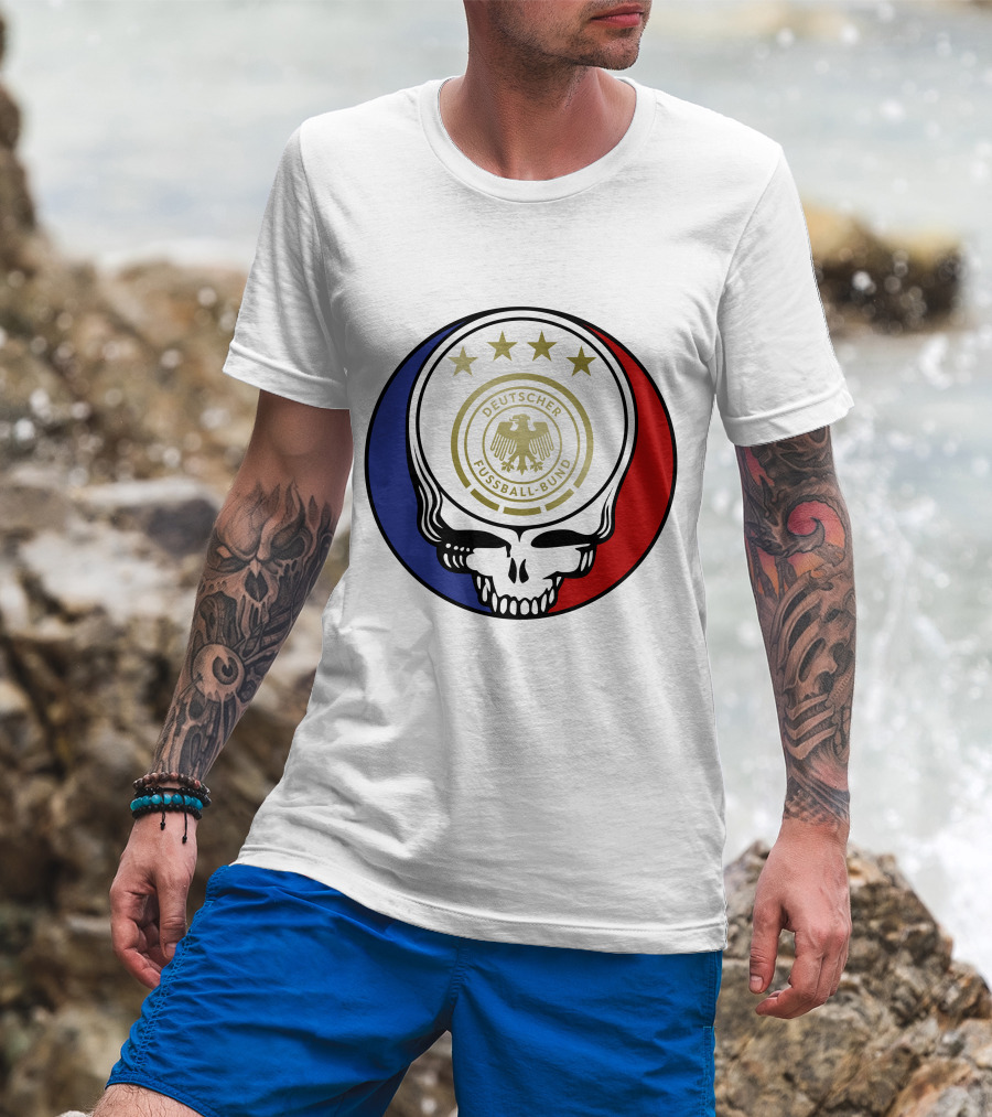 Germany Football Team Deutscher Fussball-Bund Grateful Dead Skull T-Shirt