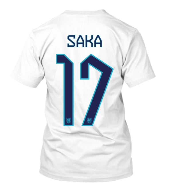 Bukayo Saka 17 Three Lions England Football Star T-Shirt