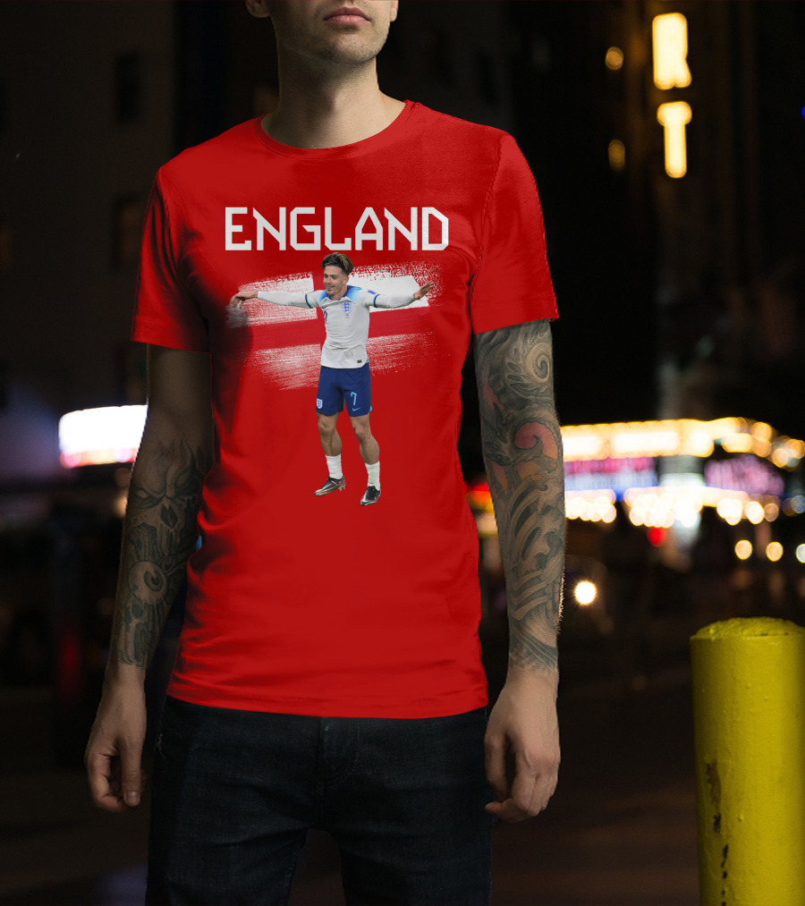 Jack Grealish England Soccer Celebration St George's Cross T-Shirt