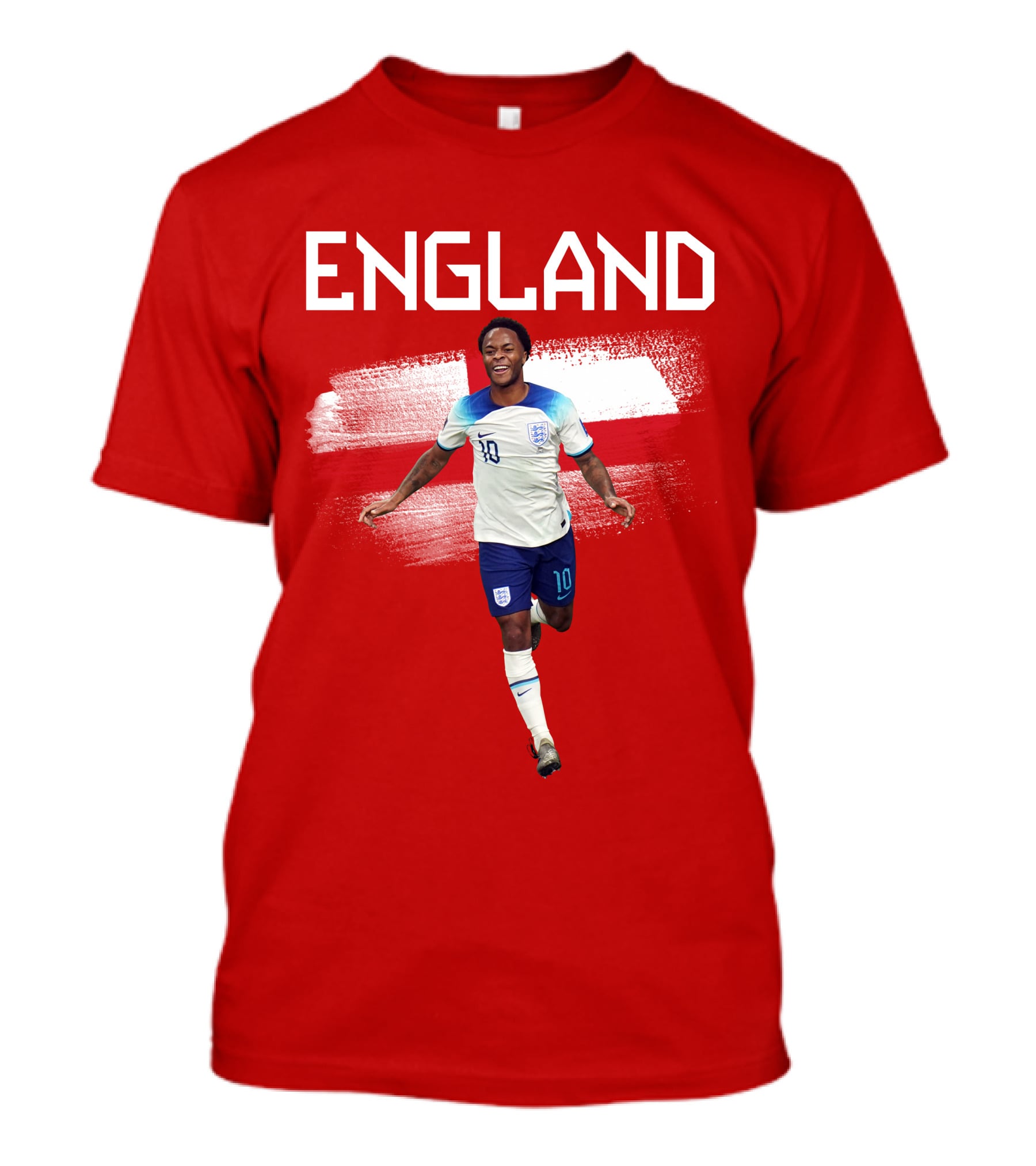 Raheem Sterling England Football 10 Euro Kit Cross Background T-Shirt