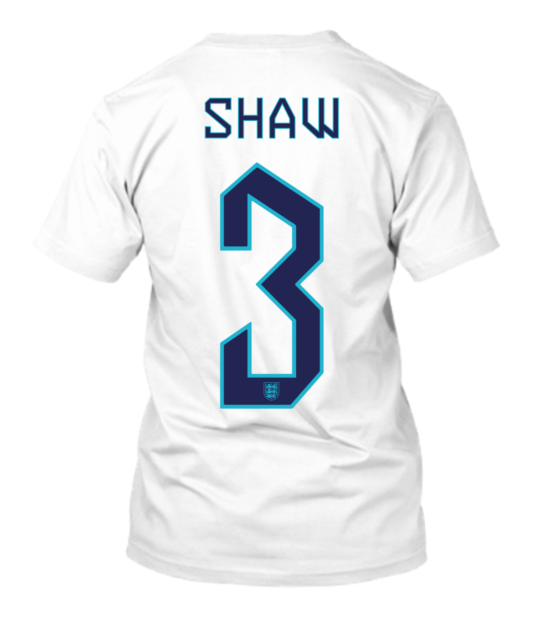 England National Football Team Shaw 3 Three Lions Emblem T-Shirt