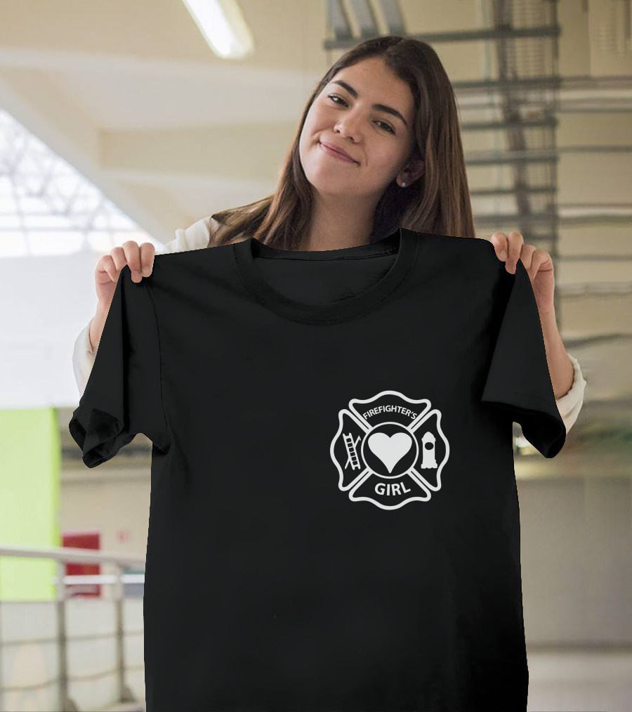 Firefighter's Girl Text With Firefighter T-Shirt