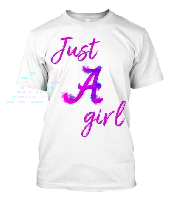 Just A Girl Aesthetic Calligraphy Bright Colors T-Shirt