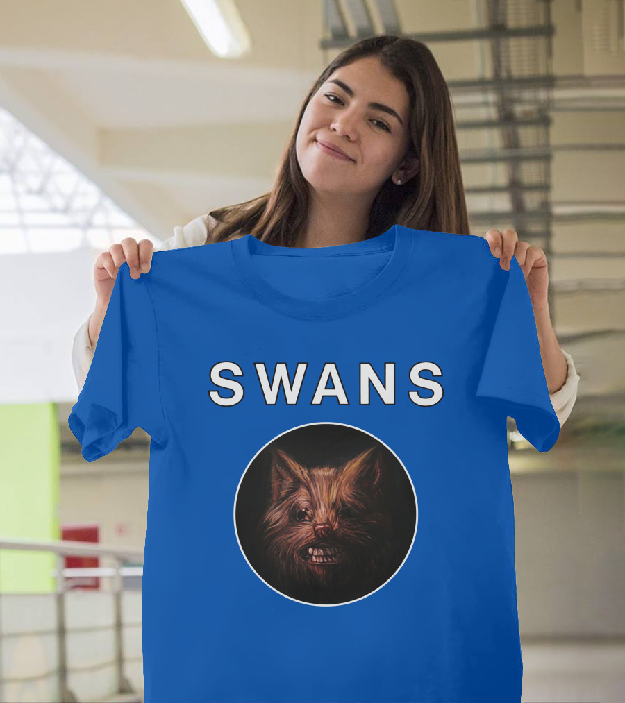 SWANS Ferocious Feline Face T-Shirt