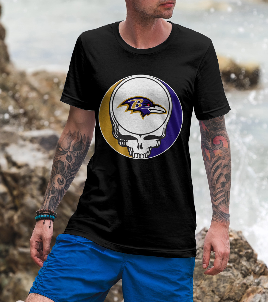 Baltimore Ravens Skull T-Shirt