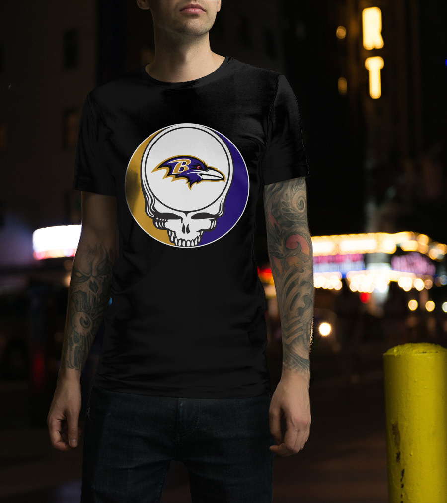 Baltimore Ravens Skull T-Shirt