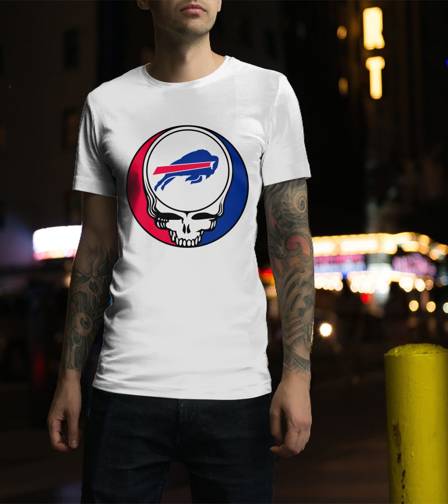 Buffalo Bills Grateful Dead Skull Circle T-Shirt