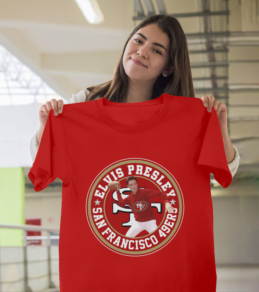 Elvis Presley San Francisco 49ers Football Player Circle T-Shirt