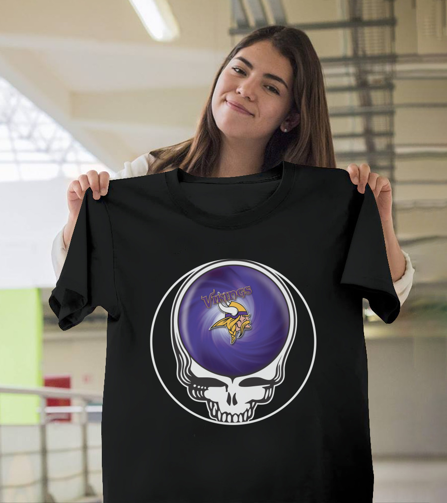 Minnesota Vikings Grateful Dead Skull Collaboration T-Shirt