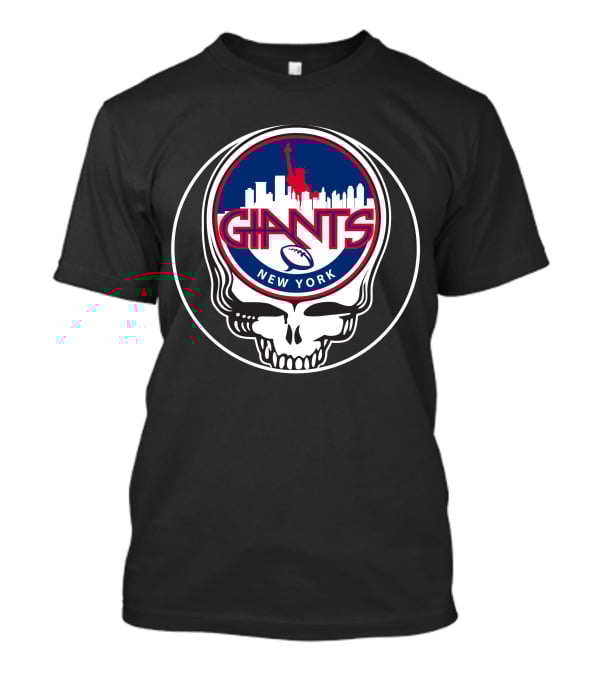 New York Giants GD Skull Logo Statue Of Liberty Skyline Football T-Shirt