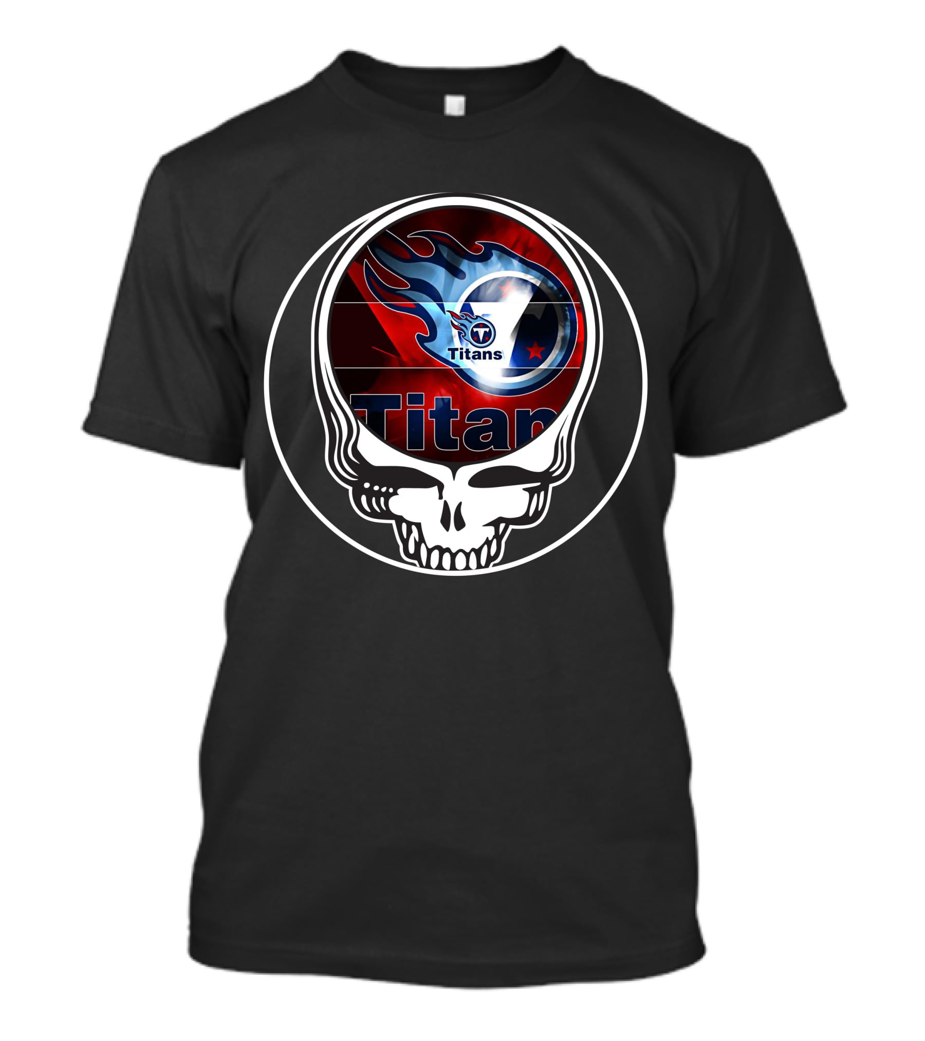 Tennessee Titans Skull Logo Fusion T-Shirt