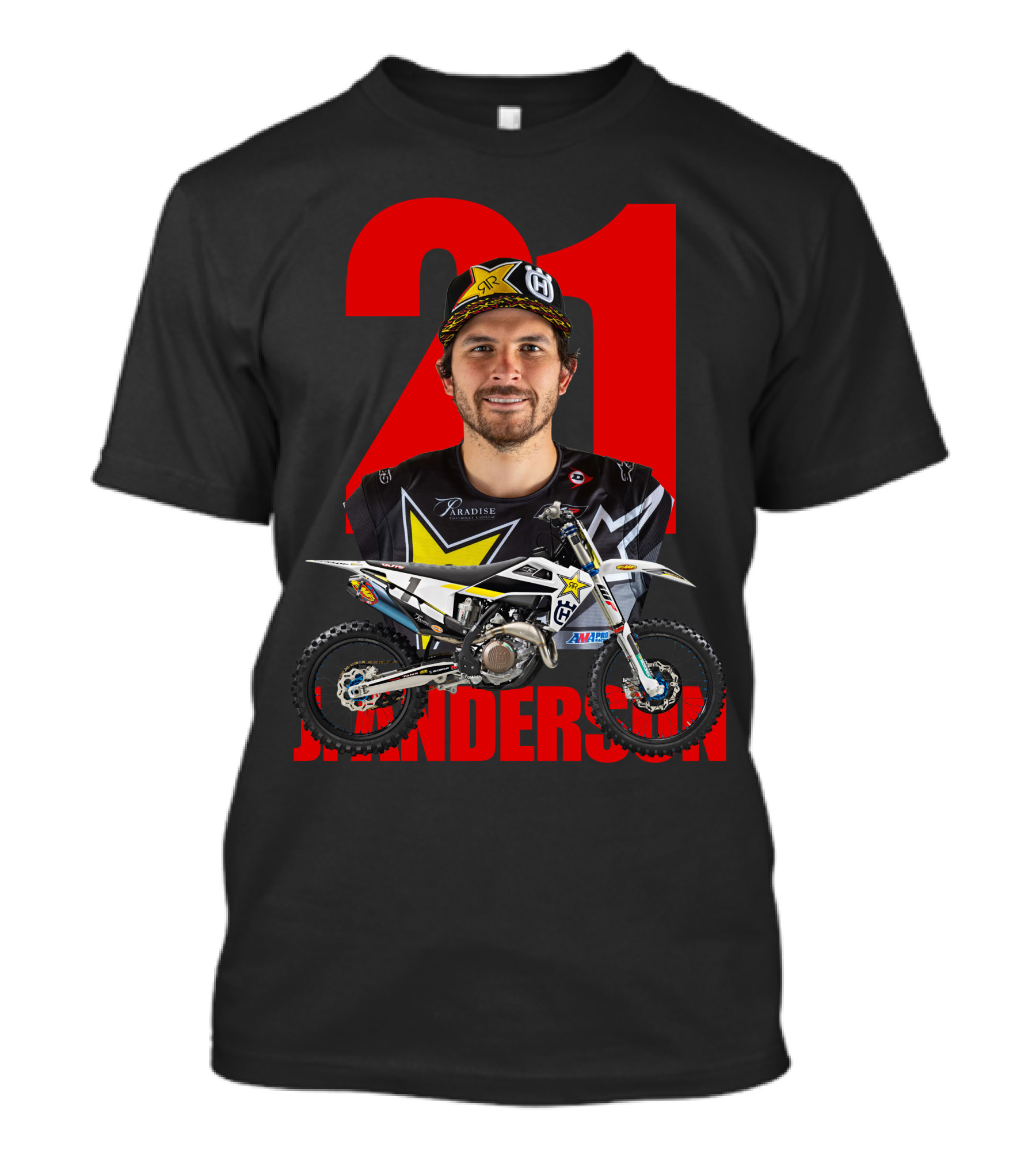 Jason Anderson 21 Motocross Star With Bike And Number T-Shirt
