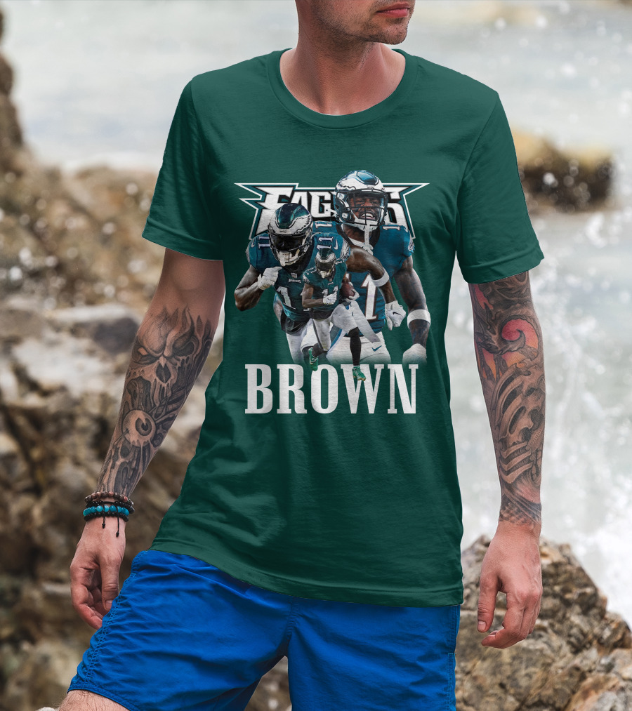 Philadelphia Eagles AJB11 Football Action Collage T-Shirt