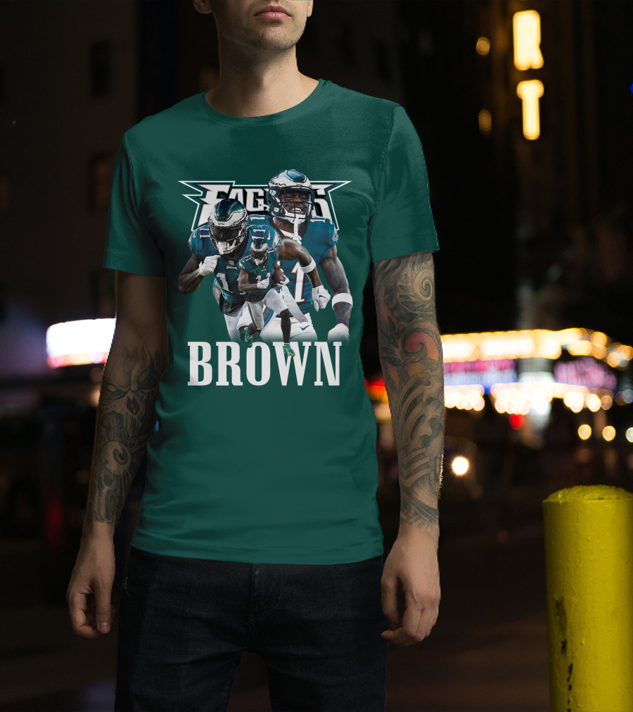 Philadelphia Eagles AJB11 Football Action Collage T-Shirt