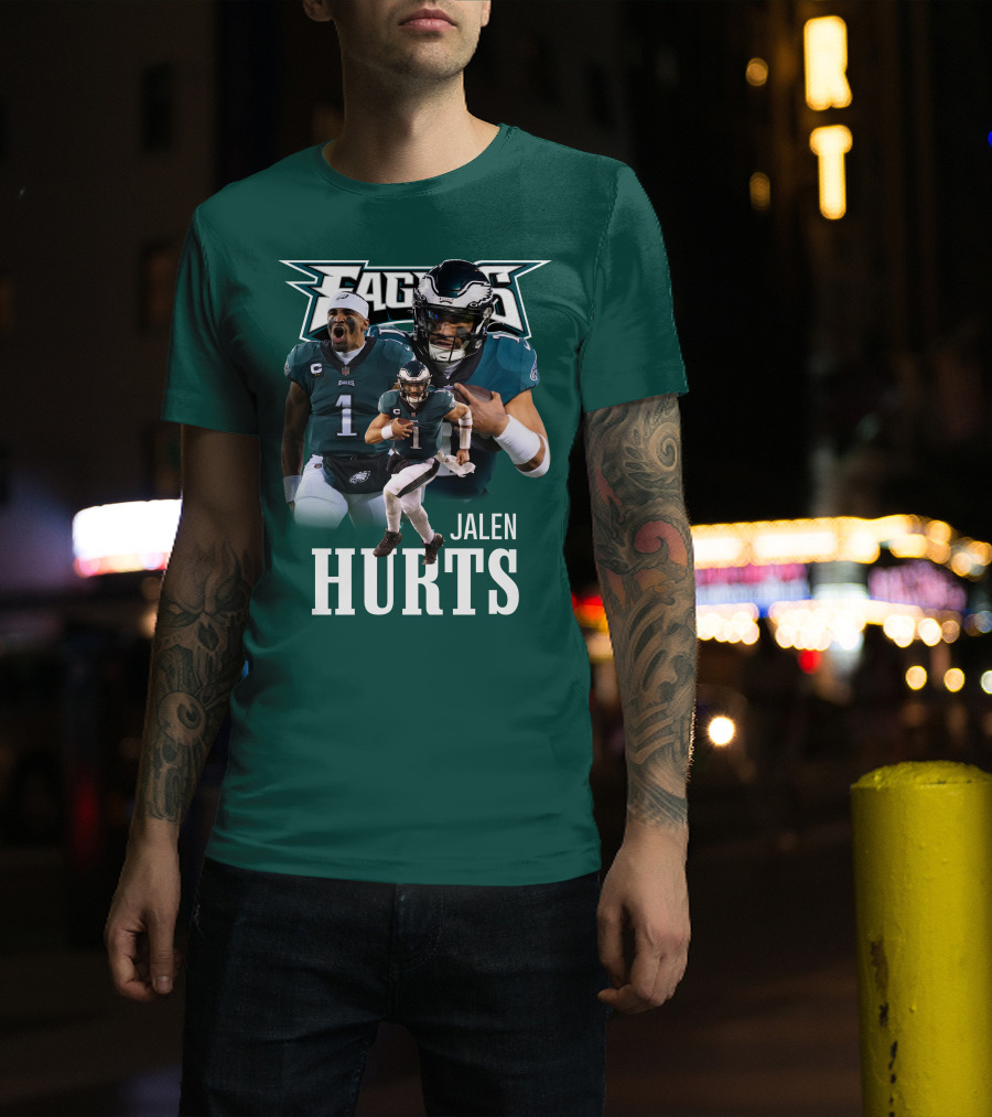 Eagles JH 01 Quarterback Trio Football Highlight T-Shirt