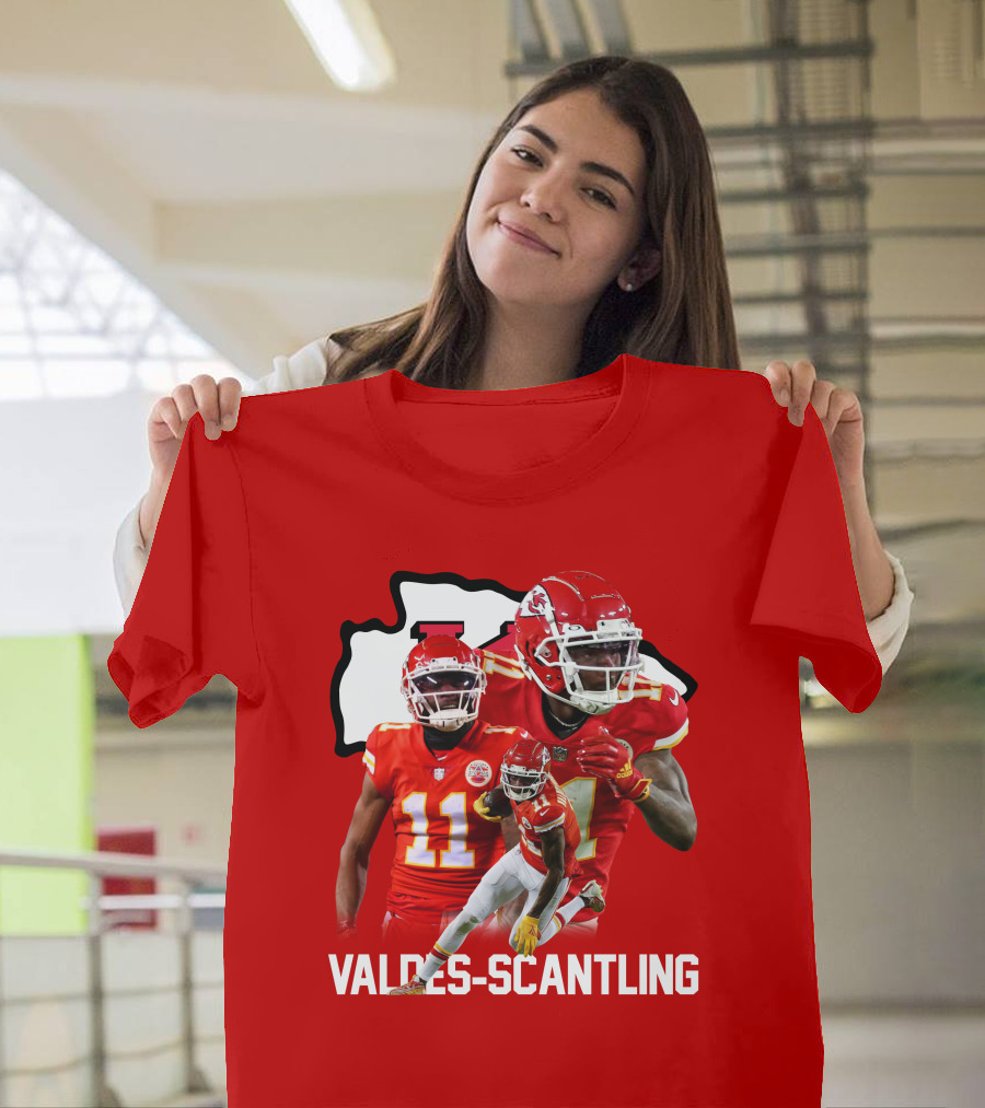 MVS11 Kansas City Football Wide Receiver Red Jersey Chiefs Player T-Shirt