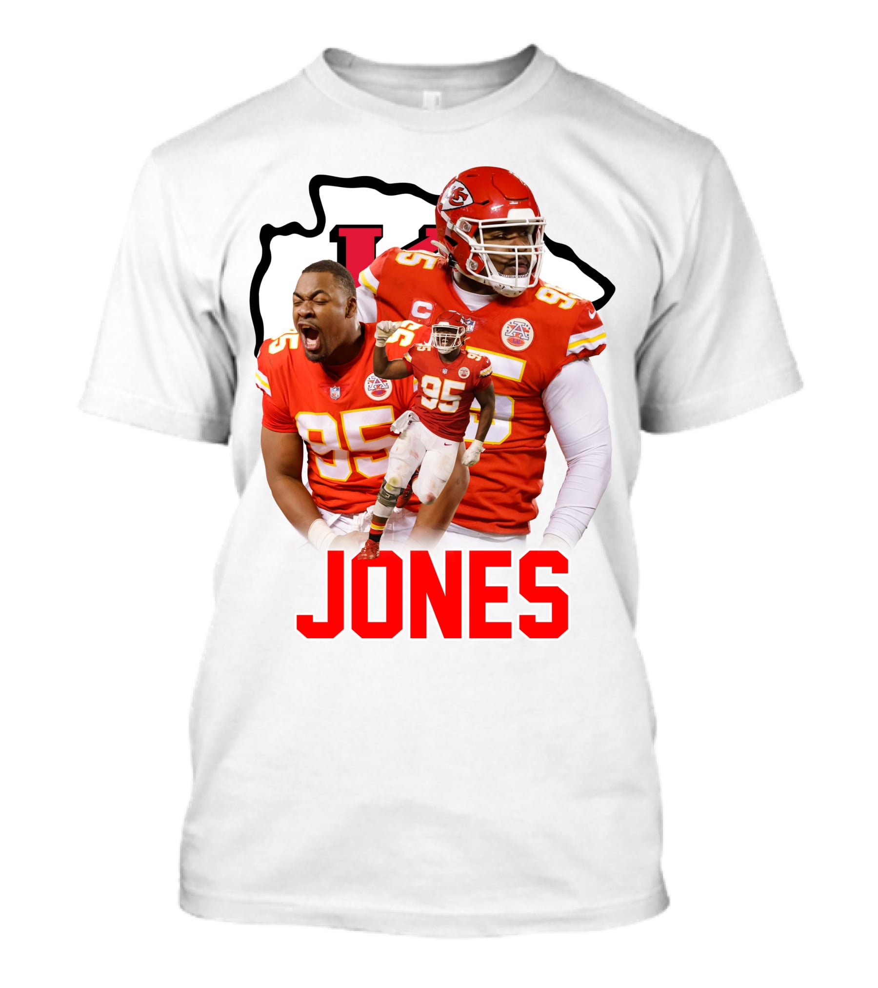 Jones 95 Kansas City Chiefs Football T-Shirt
