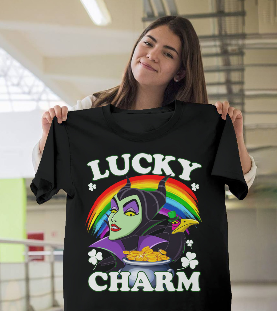 Lucky Charm Maleficent Rainbow Pot of Gold T-Shirt