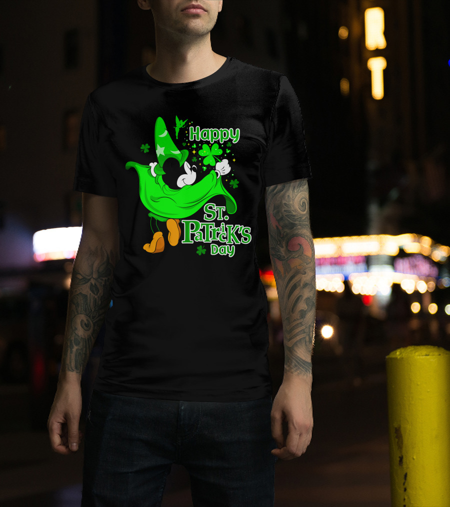 Happy St. Patrick's Day Mickey Fantasia Clover Magic T-Shirt