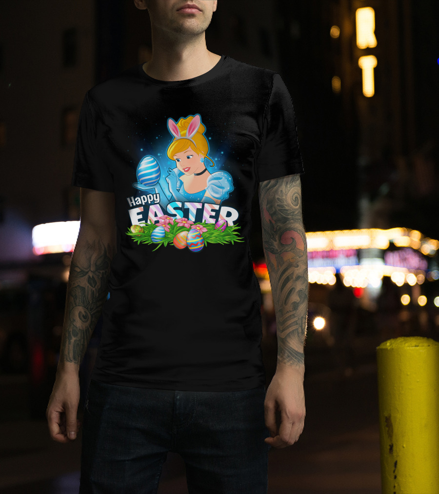 Cinderella Happy Easter Bunny Ears And Eggs T-Shirt