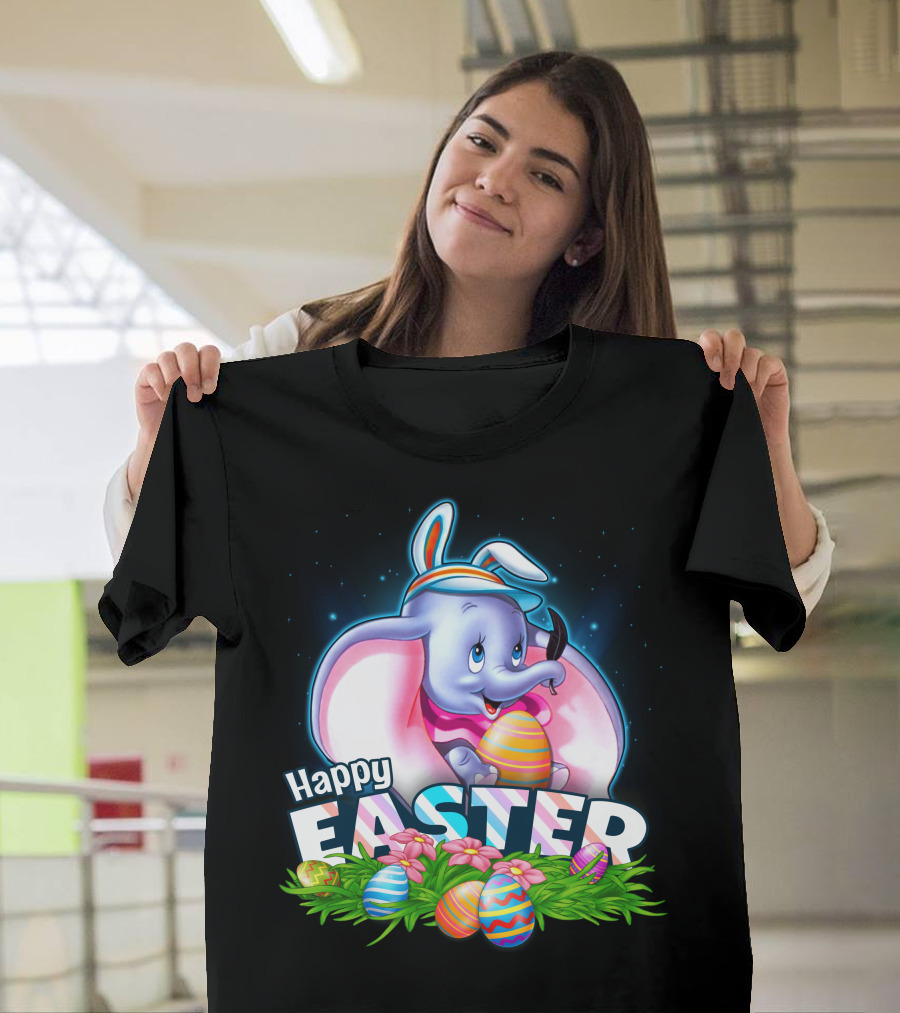 Dumbo Happy Easter Eggs And Bunny Ears Celebration T-Shirt