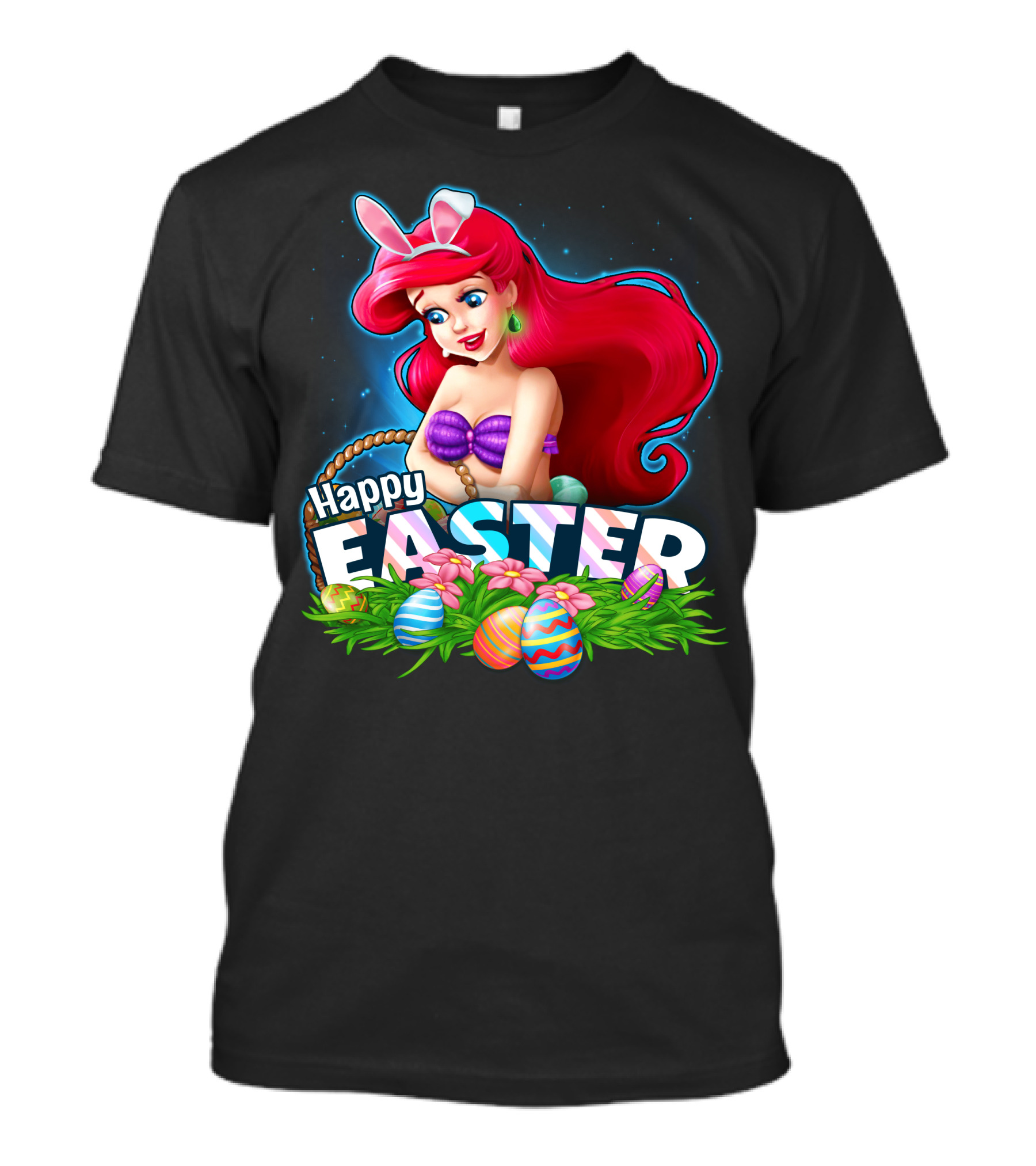 Happy Easter Ariel With Easter Eggs And Bunny Ears T-Shirt