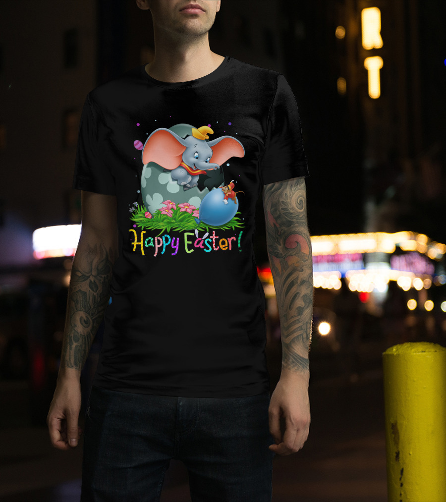 Happy Easter Dumbo Elephant In Easter Egg Scene T-Shirt