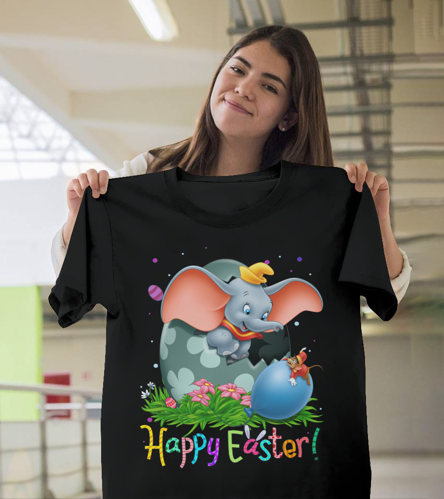 Happy Easter Dumbo Elephant In Easter Egg Scene T-Shirt