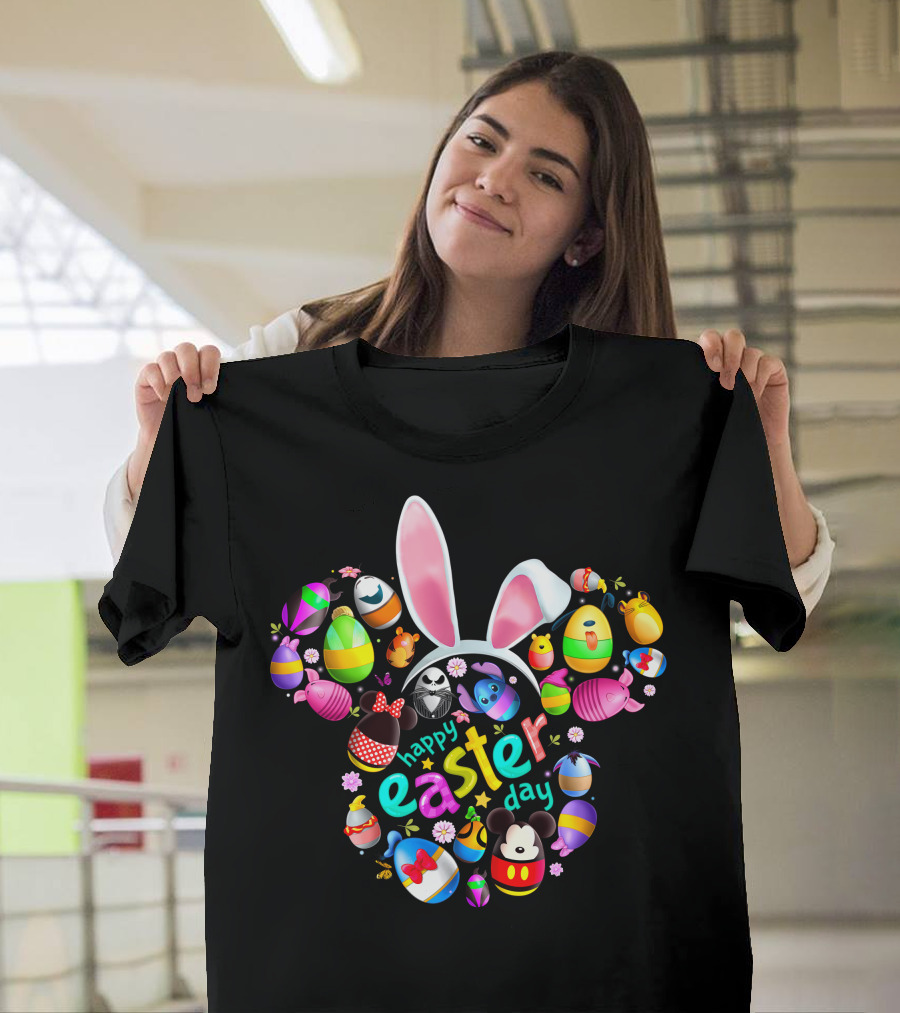 Happy Easter Day Bunny Ears Disney-Inspired Eggs T-Shirt