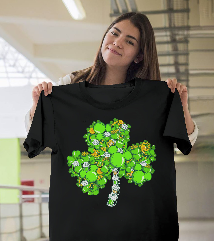 Shamrock Mickey Mouse St. Patrick's Day Elements T-Shirt