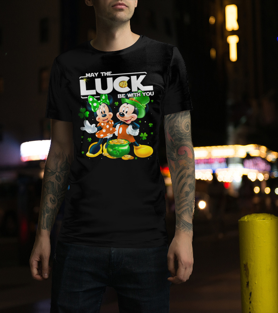 May The Luck Be With You Mickey And Minnie St. Patrick's Theme T-Shirt