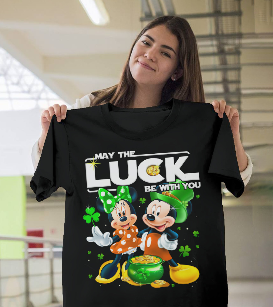 May The Luck Be With You Mickey And Minnie St. Patrick's Theme T-Shirt