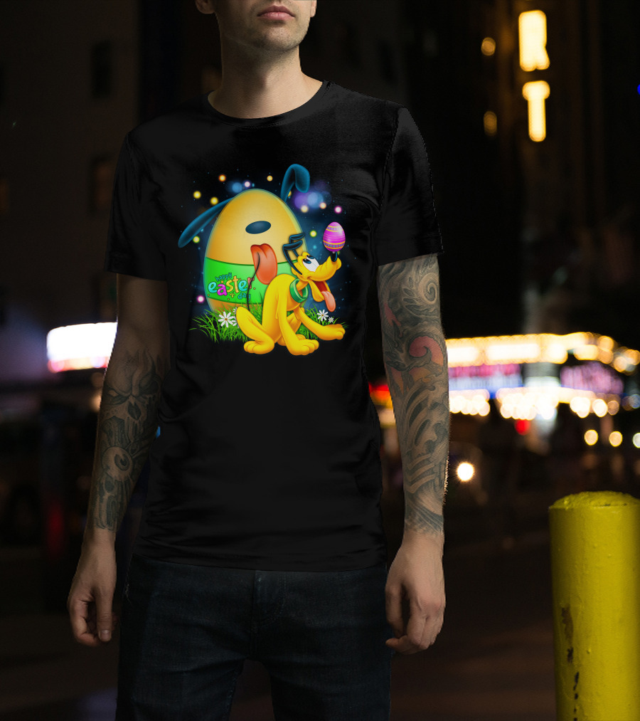 Pluto Happy Easter Egg Balancing T-Shirt