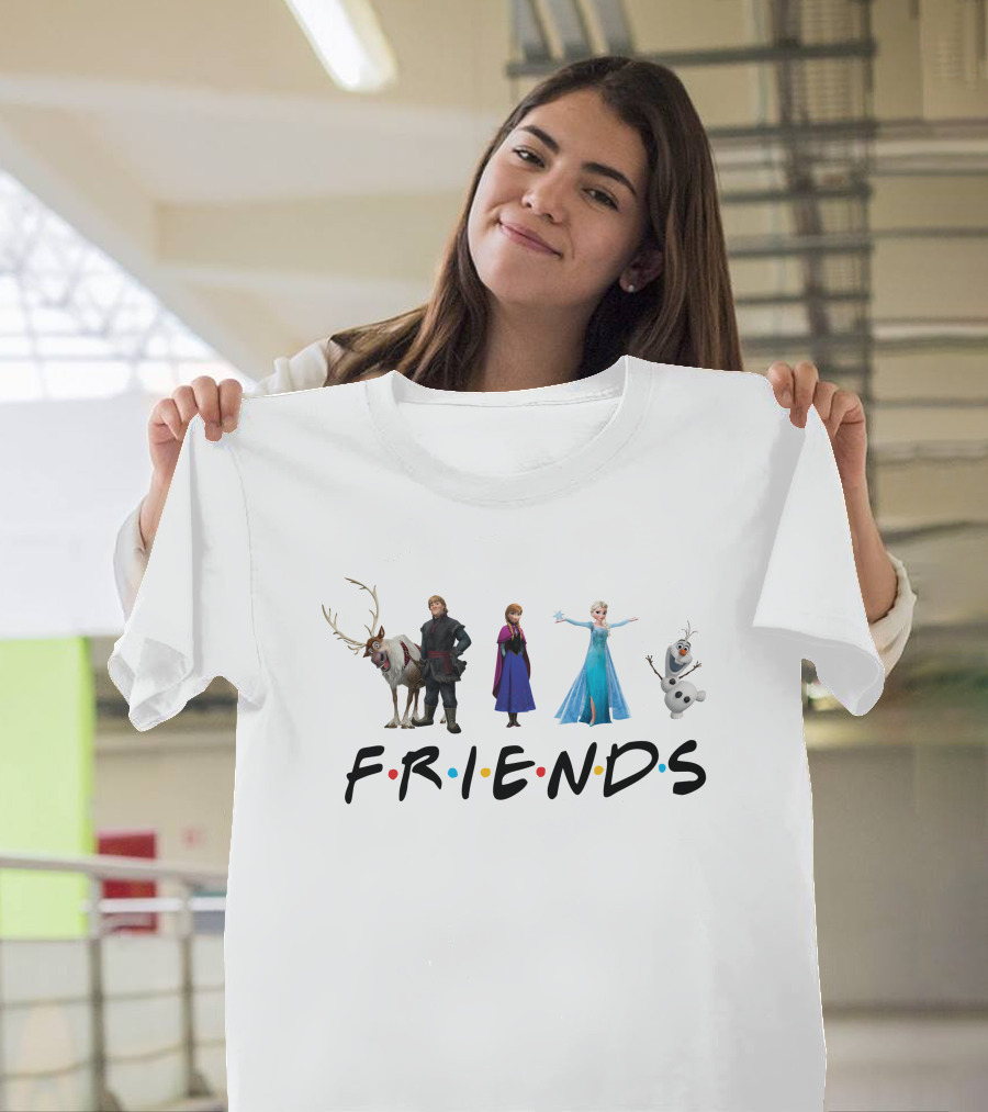 Frozen Characters Friends Logo T-Shirt
