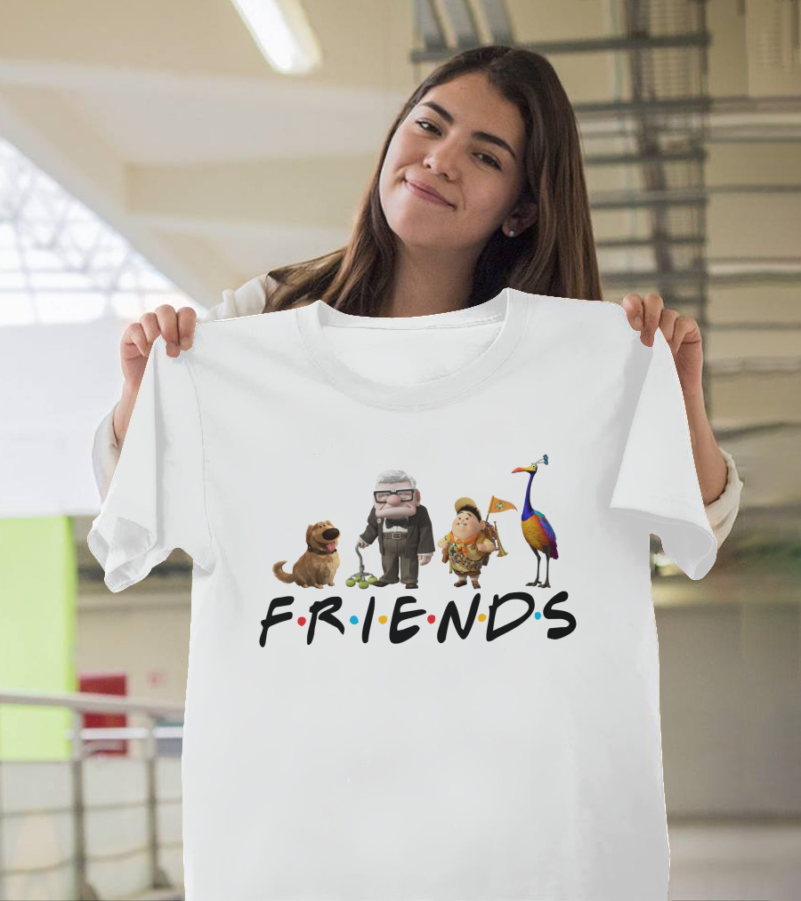 Up Movie Characters With Friends Logo Style T-Shirt