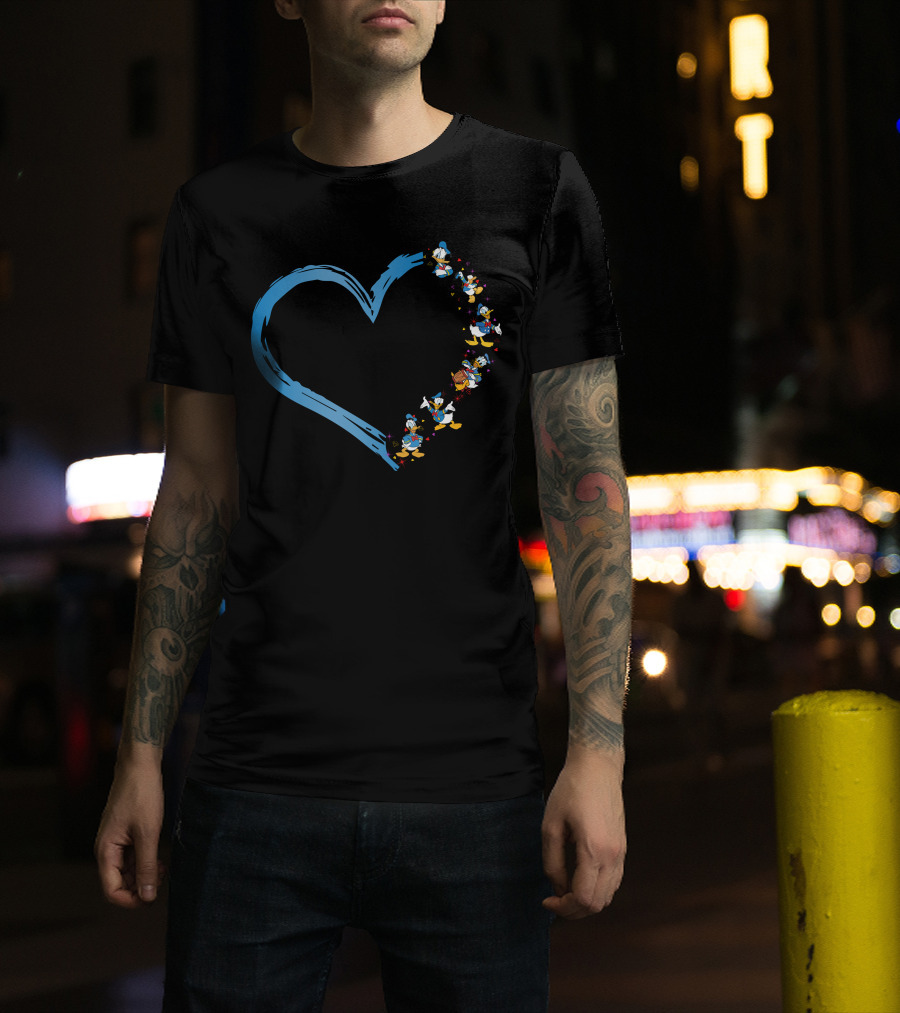 Donald Duck Blue Heart T-Shirt