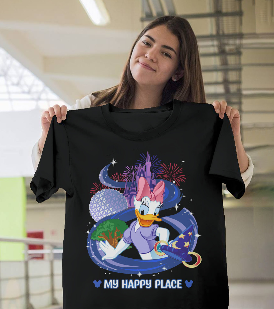 My Happy Place Daisy Fireworks Castle Disney Magic T-Shirt