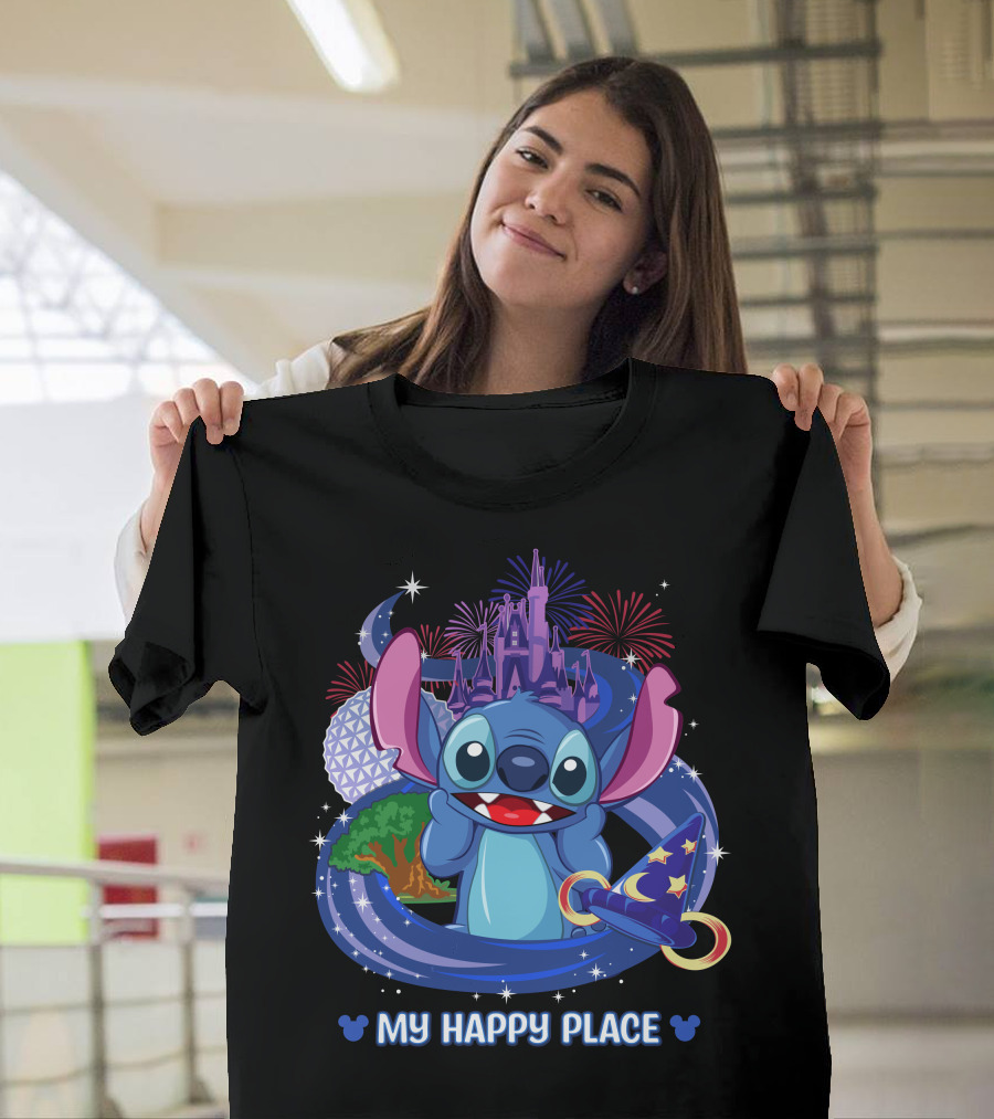 Stitch My Happy Place Disney Theme Park Magic T-Shirt