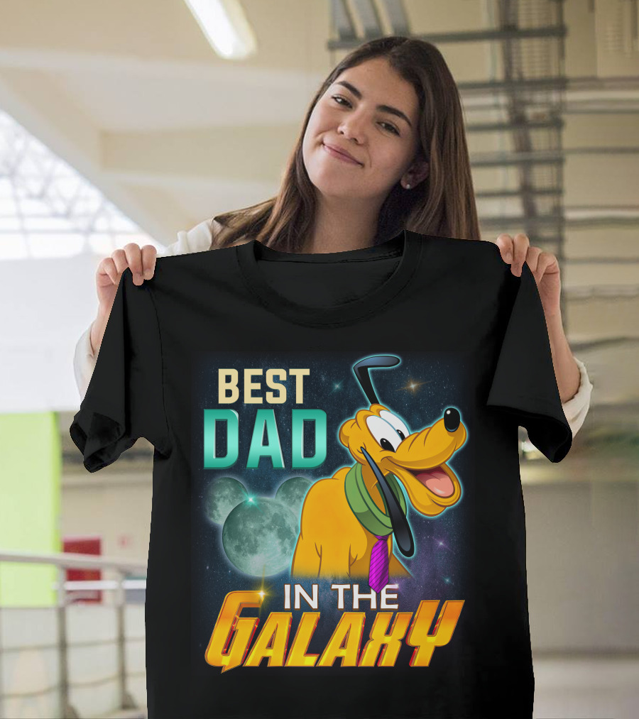 Best Dad In The Galaxy Pluto Disney Mickey Mouse Ears T-Shirt