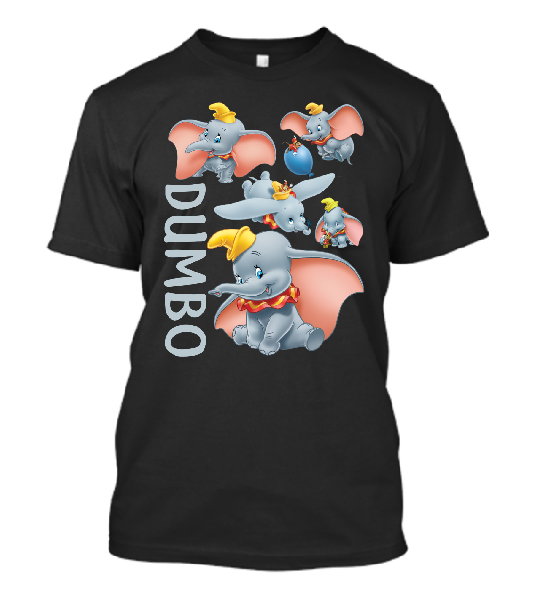 Dumbo Cute Flying Elephant With Yellow Hat And Pink Ears T-Shirt