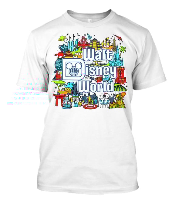 Walt Disney World Landmarks And Attractions Collage T-Shirt