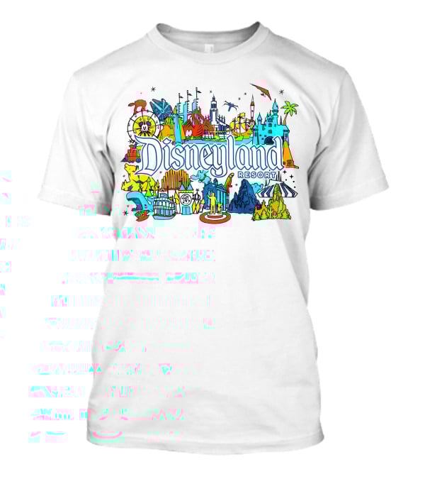 Disneyland Resort Iconic Attractions And Landmarks T-Shirt