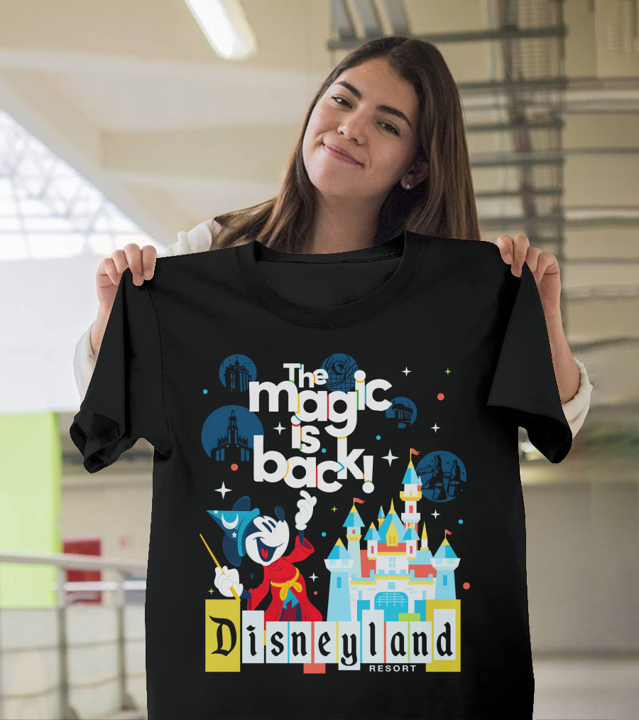 The Magic Is Back Disneyland Resort Mickey Mouse Castle Magic Kingdom T-Shirt