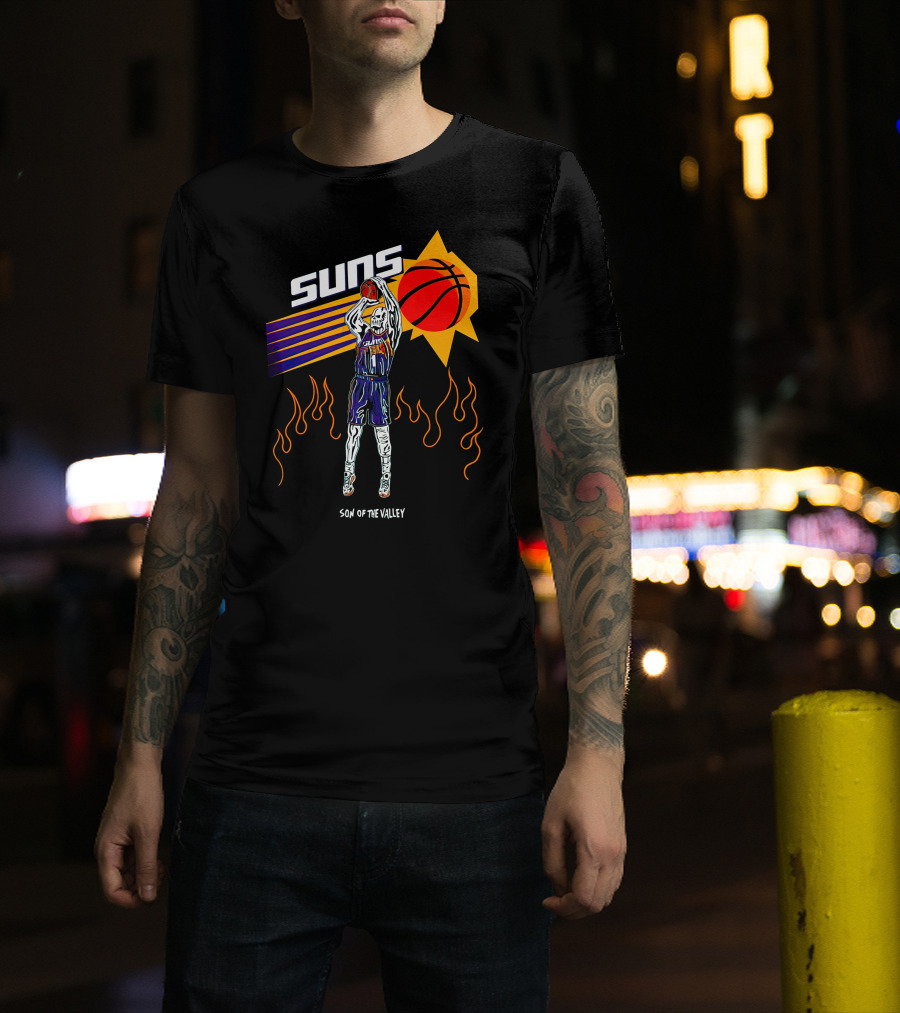 Suns Son Of The Valley Basketball Flames T-Shirt