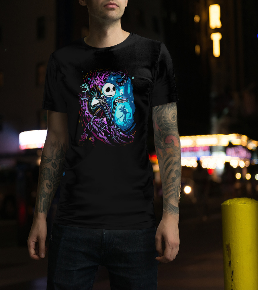Jack Skellington Night Sky Fantasy Scene T-Shirt